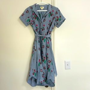 Maeve Floral Embroidered Midi Dress